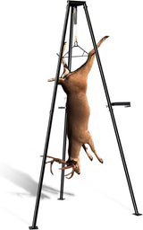 YIELDEDLAND 500lb Capacity Tripod Game Hoist Deer Hanger and Complete Hoist Kit with Gambrel and Manual Winch for Hunting Season Game up to 500 Pound